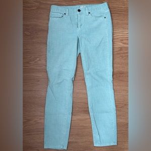 J.Crew straight leg stretch corduroy pants in seafoam/blue green size 25